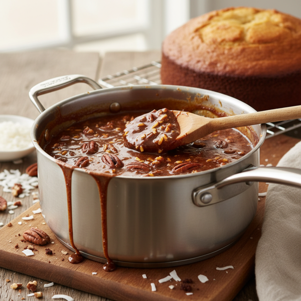 Decadent Coconut-Pecan German Chocolate Cake Frosting recipe