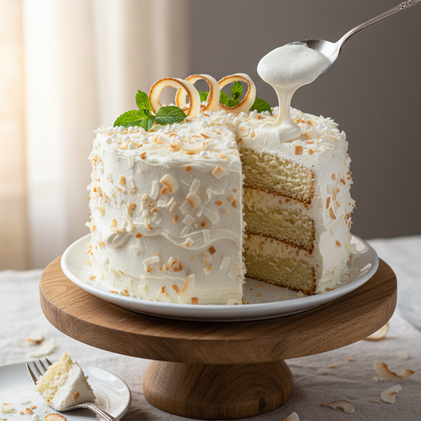 Decadent Coconut Cream Layer Cake recipe
