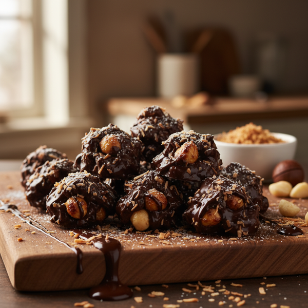 Decadent Coconut Macadamia Chocolate Clusters recipe