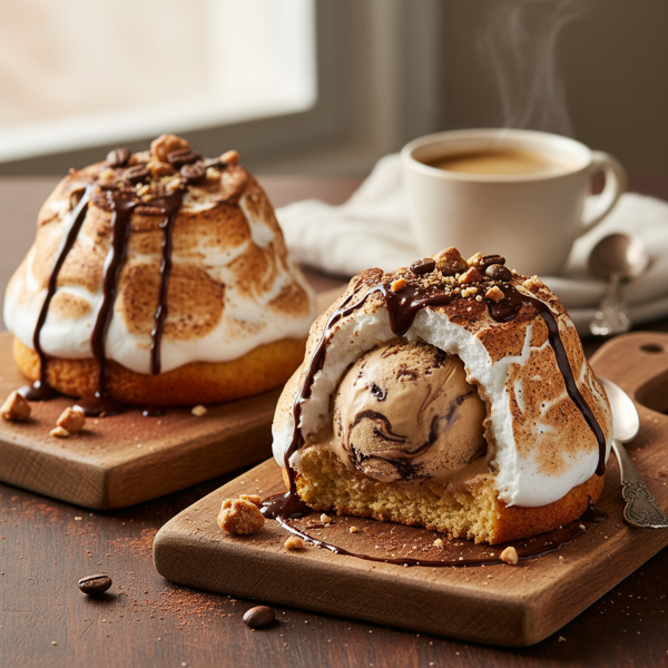 Decadent Coffee Baked Alaskas recipe