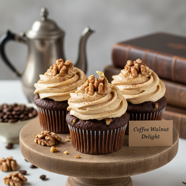Decadent Coffee Walnut Delight Cupcakes recipe