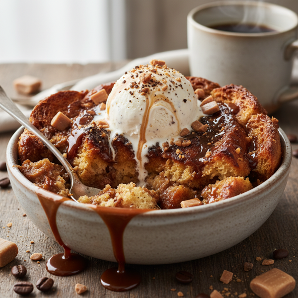 Decadent Coffee & Toffee Bread Pudding recipe
