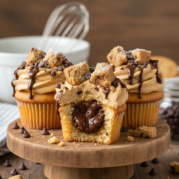 Decadent Cookie Dough-Filled Cupcakes recipe