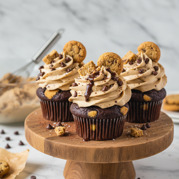 Decadent Cookie Dough Delight Cupcakes recipe