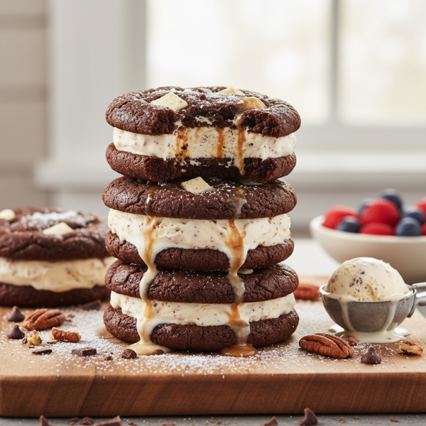 Decadent Cookie Ice Cream Sandwiches recipe