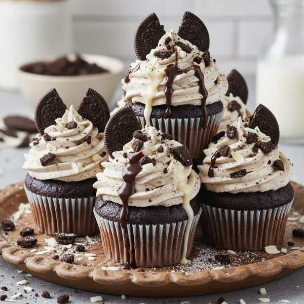 Decadent Cookies & Cream Delight Cupcakes recipe