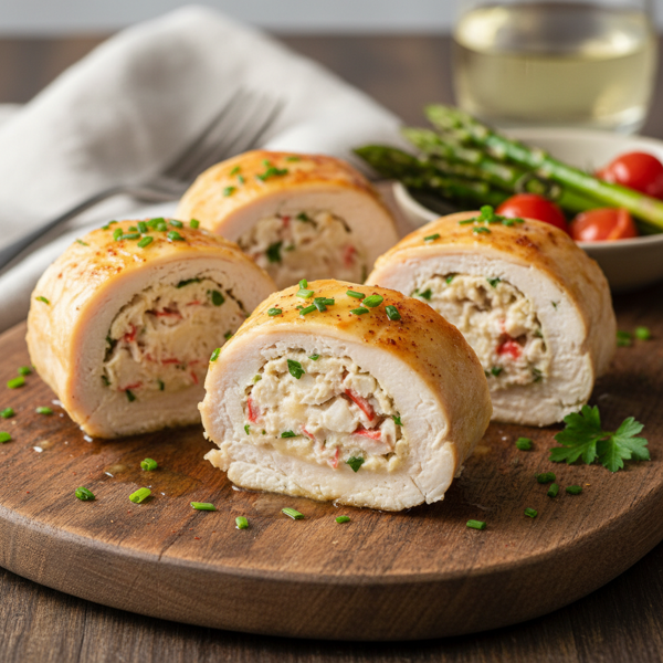Decadent Crab-Stuffed Chicken Roulades recipe