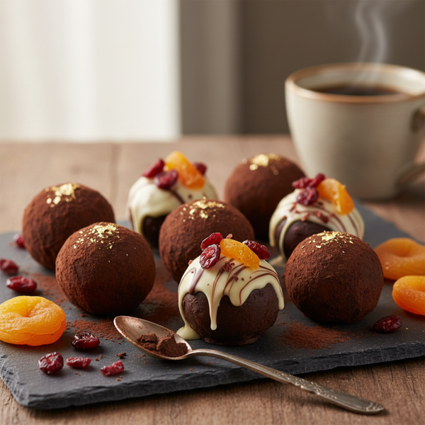 Decadent Cranberry Apricot Chocolate Truffles recipe