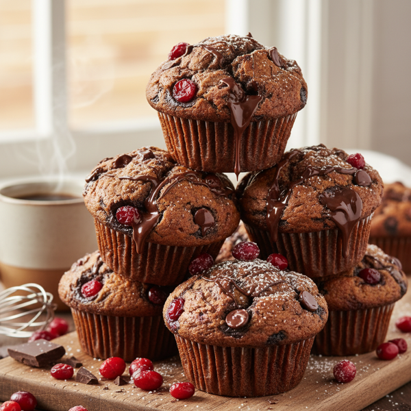 Decadent Cranberry Chocolate Chip Jumbo Muffins recipe