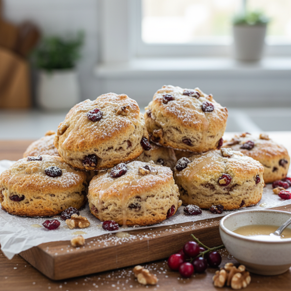 Decadent Cranberry Walnut Scones recipe