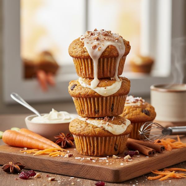 Decadent Cream Cheese-Infused Carrot Muffins recipe