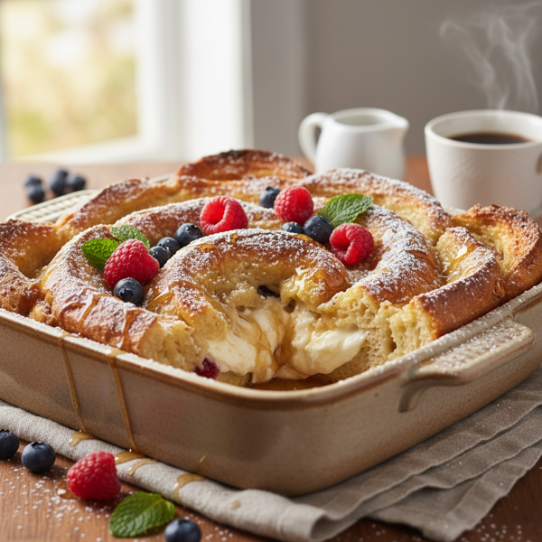 Decadent Cream Cheese Stuffed French Toast Bake recipe