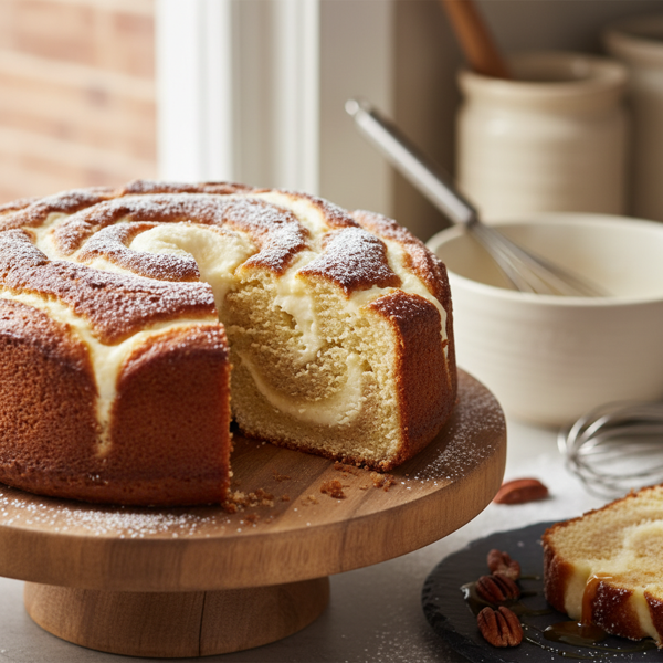 Decadent Cream Cheese Swirl Cake recipe
