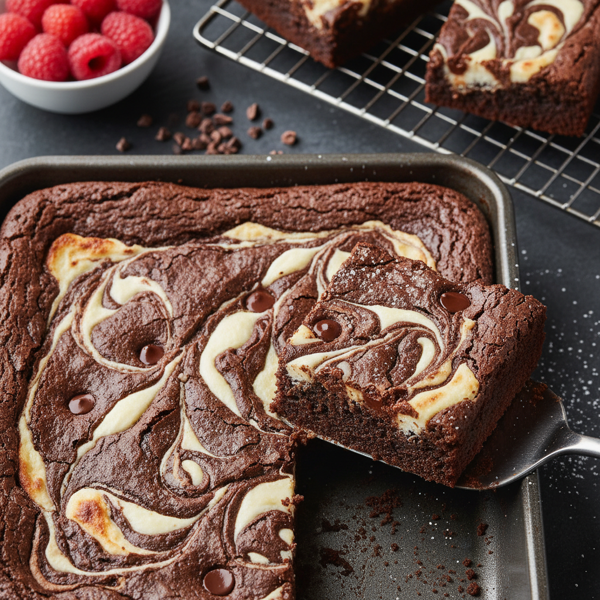 Decadent Cream Cheese Swirled Brownies recipe