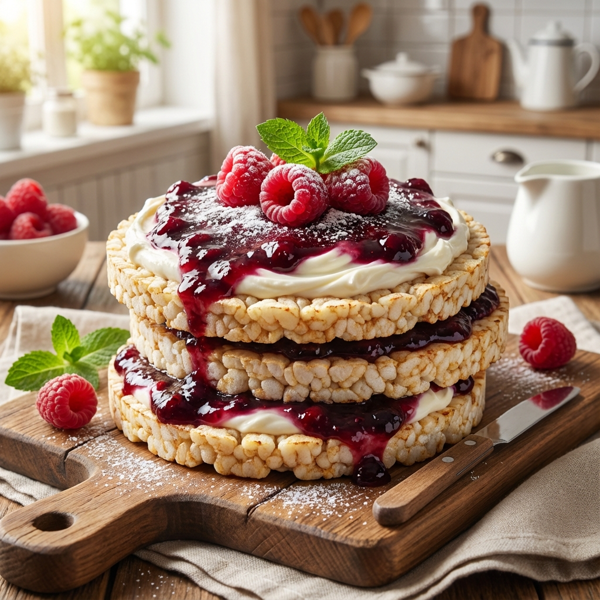 Decadent Cream Cheese & Jam Rice Cakes recipe
