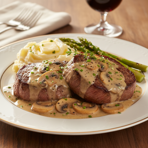 Decadent Creamy Mushroom Steak Diane recipe