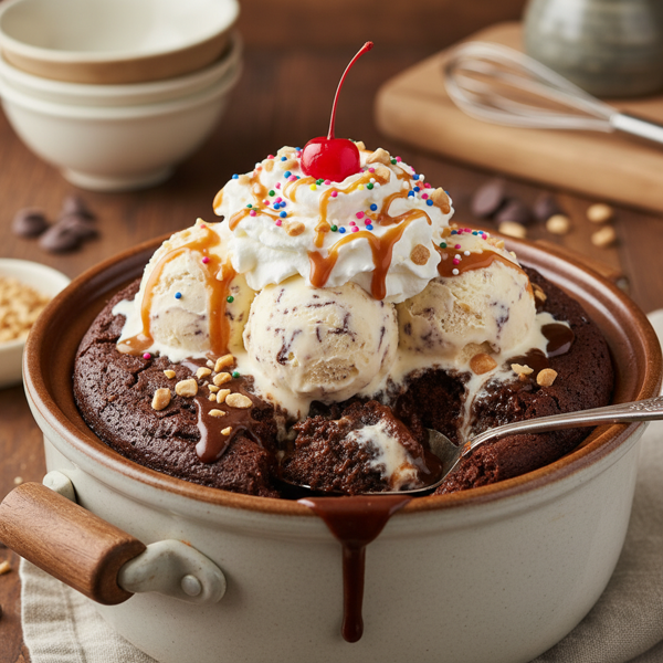 Decadent Crock Pot Hot Fudge Sundae Cake recipe