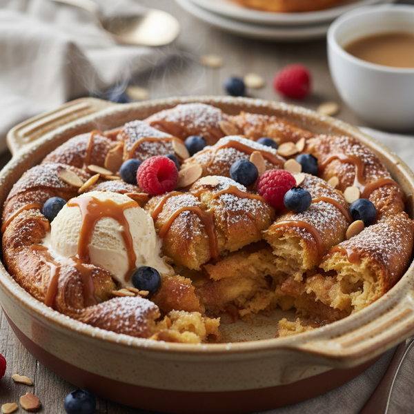 Decadent Croissant Bread Pudding Delight recipe