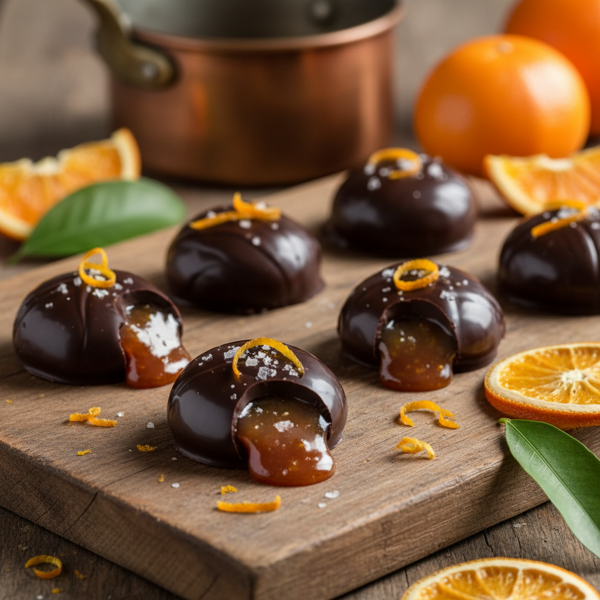 Decadent Dark Chocolate Caramel Orange Delights recipe