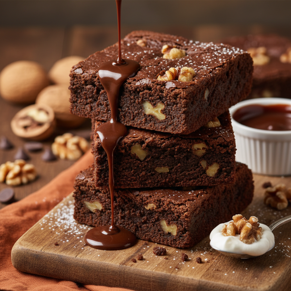 Decadent Dark Chocolate Walnut Brownies recipe