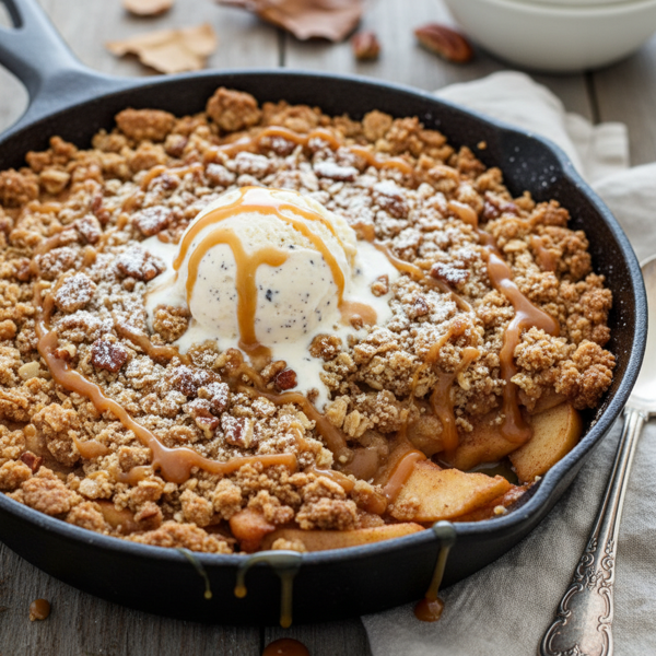 Decadent Deep-Dish Apple-Caramel Crumble Delight recipe