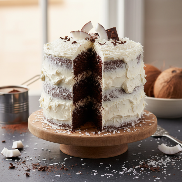 Decadent Devil's Food Cake with Luscious Coconut Frosting recipe