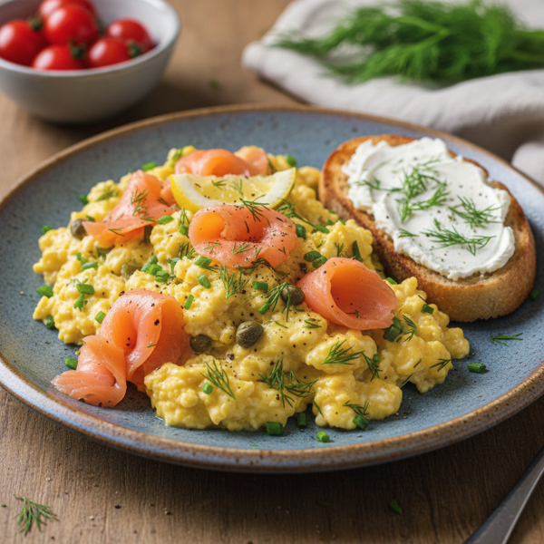 Decadent Dill & Smoked Salmon Scramble recipe