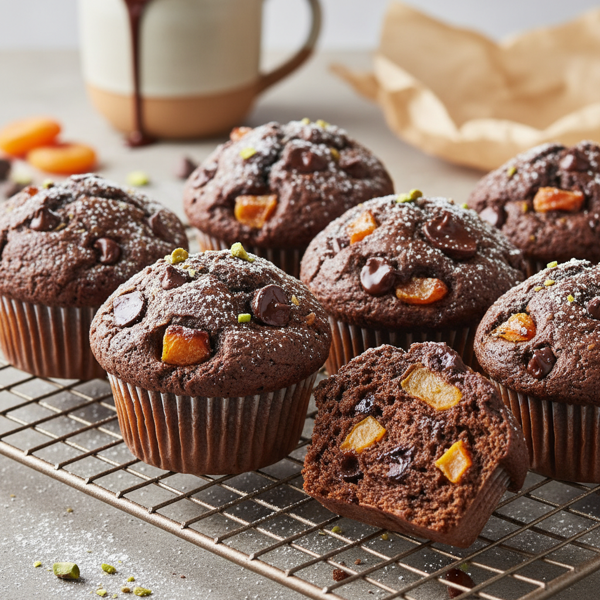Decadent Double Chocolate Apricot Muffins recipe