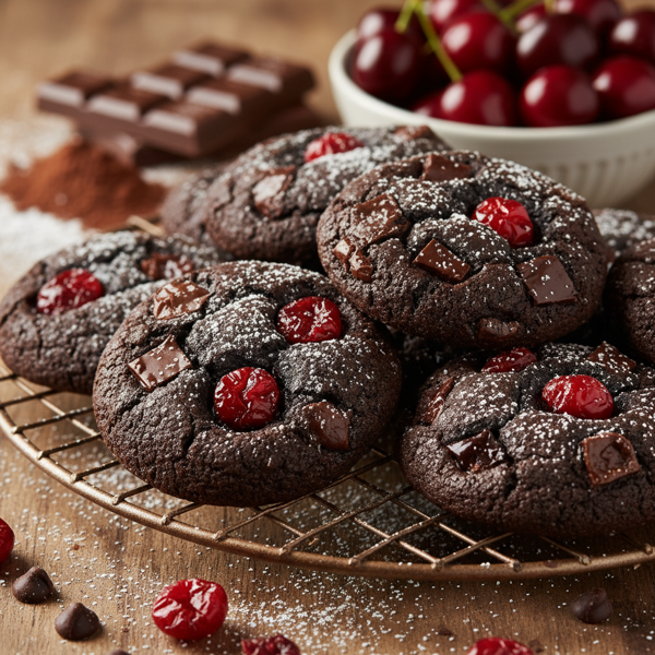 Decadent Double Chocolate Cherry Delight Cookies recipe