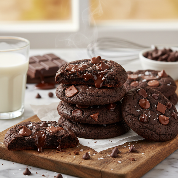 Decadent Double Chocolate Chip Cookies recipe
