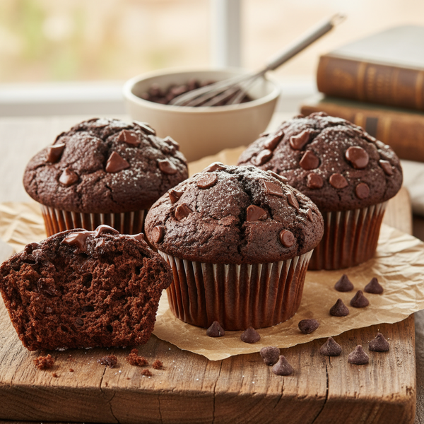 Decadent Double Chocolate Chip Mega Muffins recipe