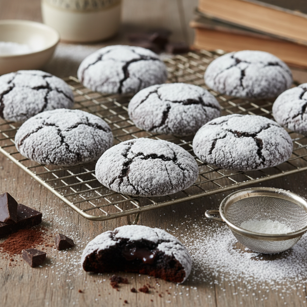 Decadent Double Chocolate Crinkle Cookies recipe
