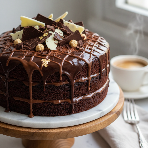 Decadent Double Chocolate Ganache Cake recipe