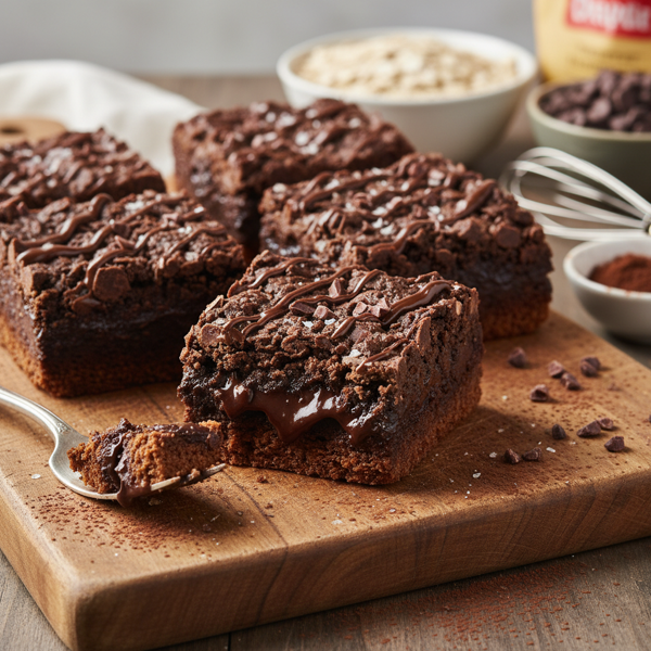 Decadent Double Chocolate Oatmeal Bliss Bars recipe