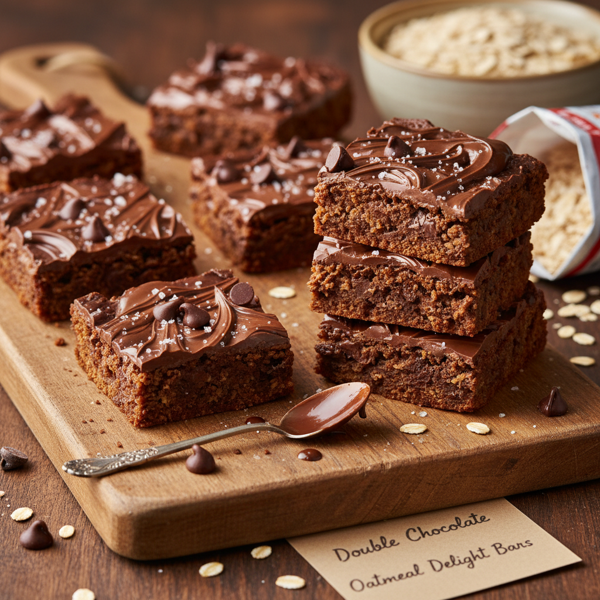 Decadent Double Chocolate Oatmeal Delight Bars recipe