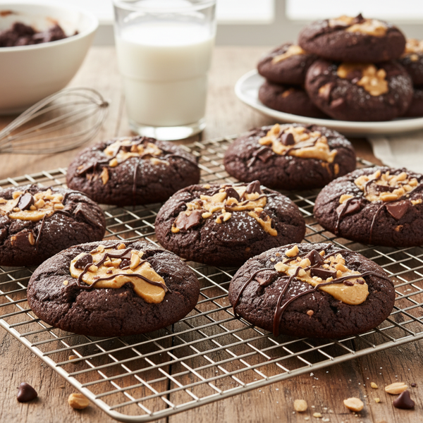 Decadent Double Chocolate Peanut Butter Cookies recipe