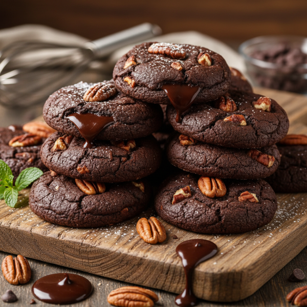 Decadent Double Chocolate Pecan Cookies recipe