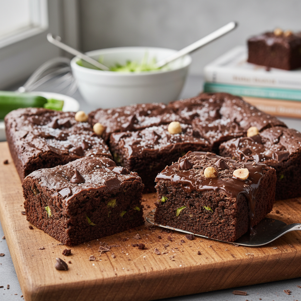Decadent Double Chocolate Zucchini Brownies recipe