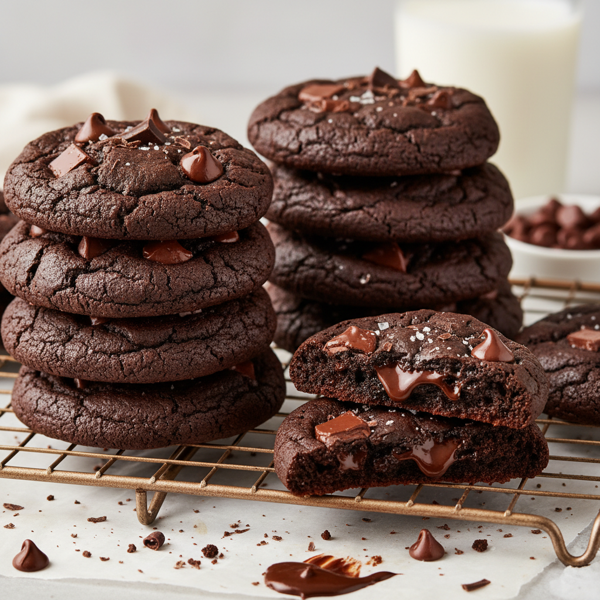 Decadent Double Fudge Chocolate Chip Cookies recipe