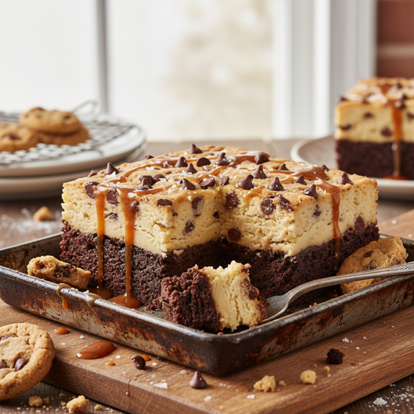 Decadent Double Layer Chocolate Chip Cookie Dough Brownies recipe