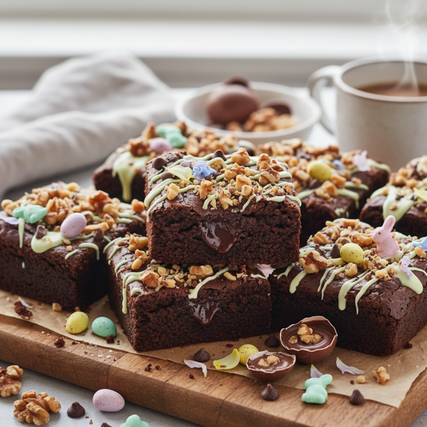 Decadent Easter Chocolate Walnut Brownies recipe