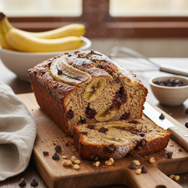 Decadent Egg-Free Chocolate Chip Banana Bread recipe