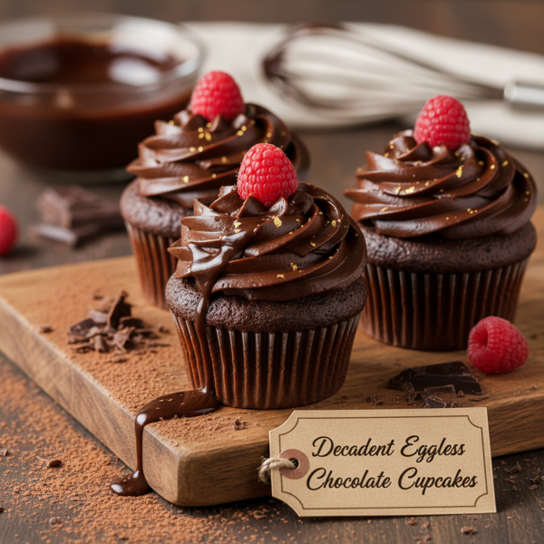 Decadent Eggless Chocolate Cupcakes recipe