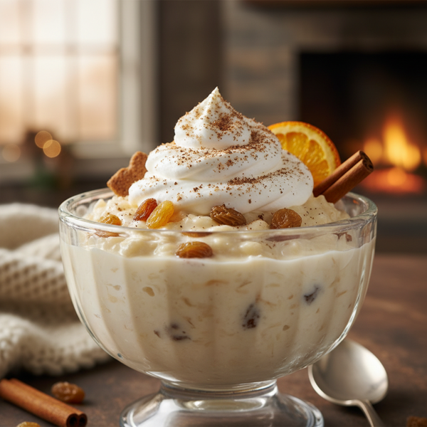 Decadent Eggnog Rice Pudding Delight recipe