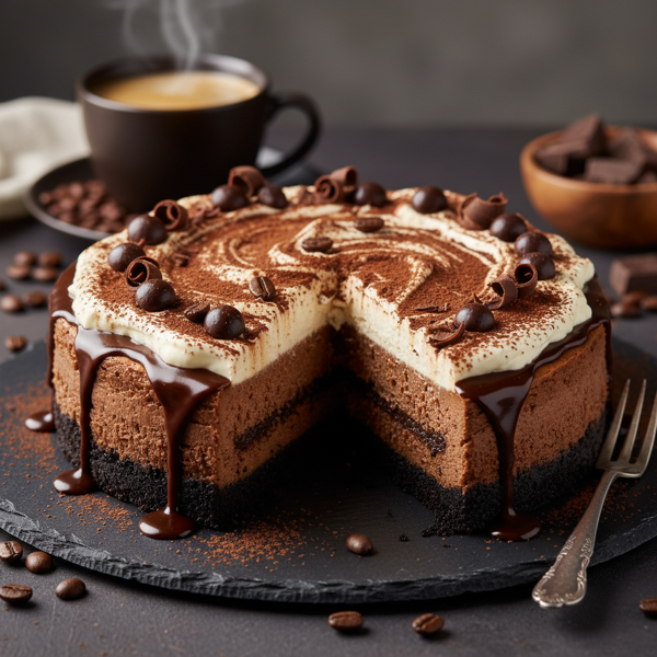 Decadent Espresso Chocolate Cheesecake recipe