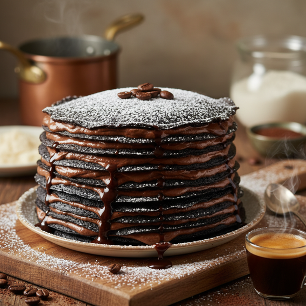 Decadent Espresso Chocolate Crepe Stack recipe