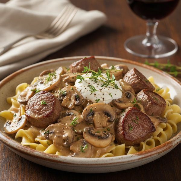 Decadent Filet Mignon Stroganoff Delight recipe