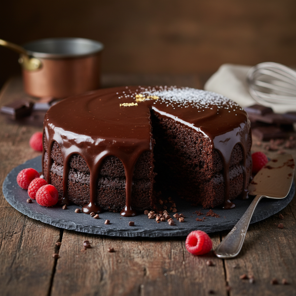 Decadent Flourless Chocolate Fantasy Cake with Velvety Ganache recipe