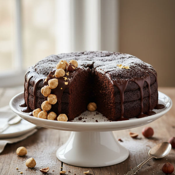 Decadent Flourless Chocolate Hazelnut Dream Cake recipe