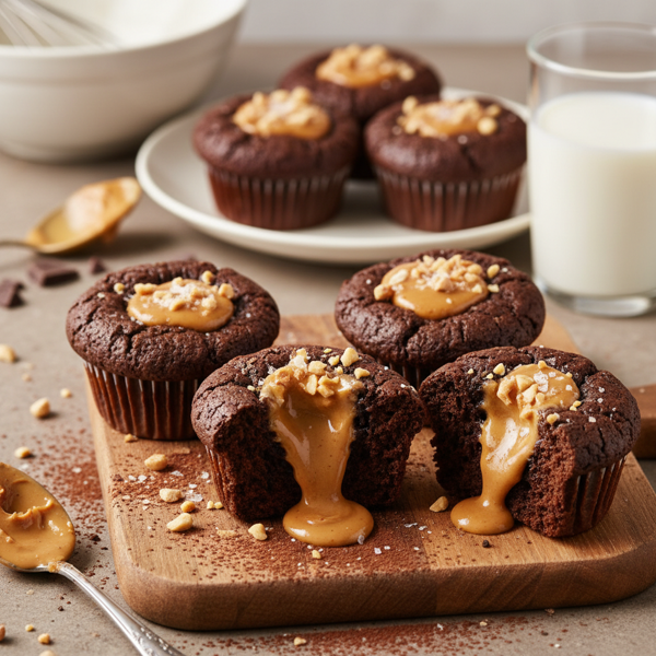 Decadent Flourless Chocolate Peanut Butter Muffins recipe